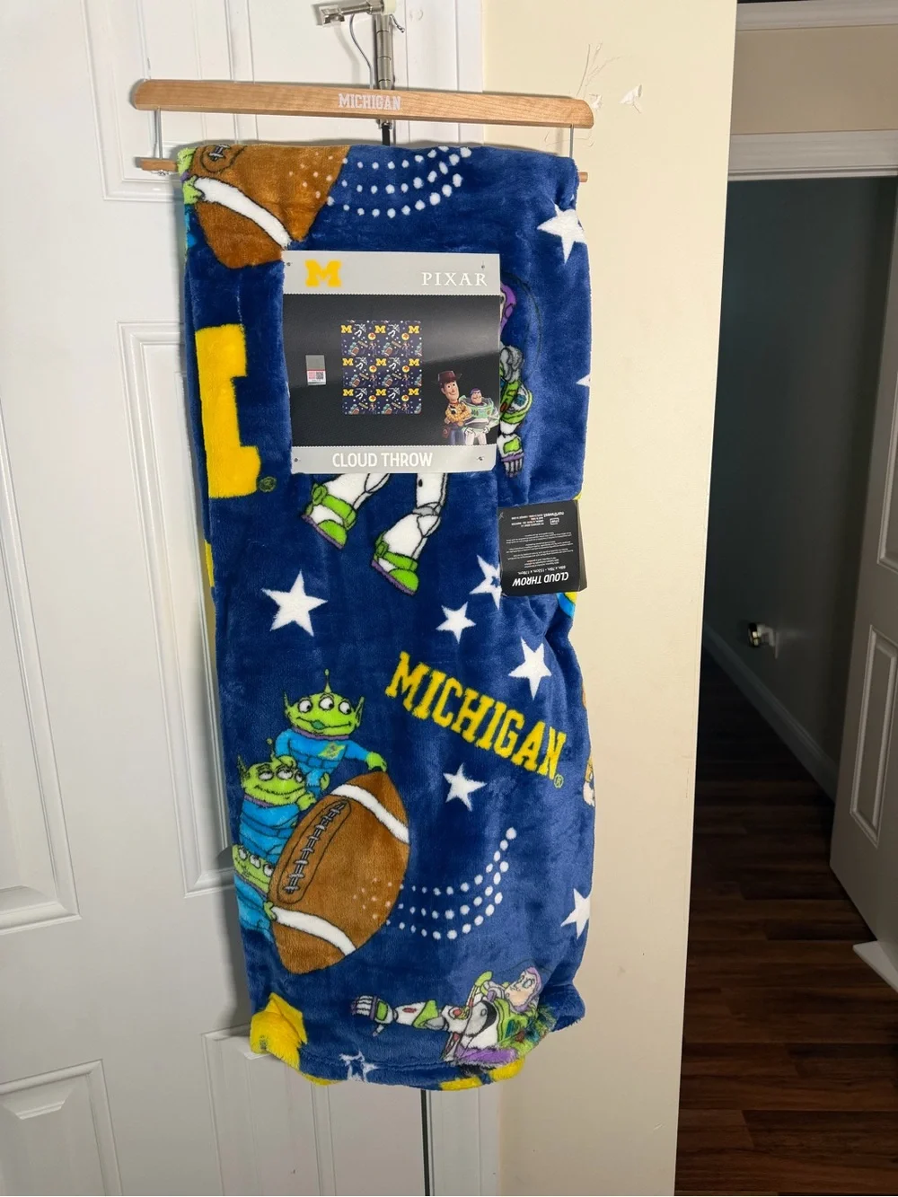 University of Michigan Disney Pixar Toy Story Cloud Throw Blanket